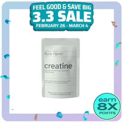 PURE FORM PURE FORM Ultra-Micronized Creatine Monohydrate Unflavored Powder 300g