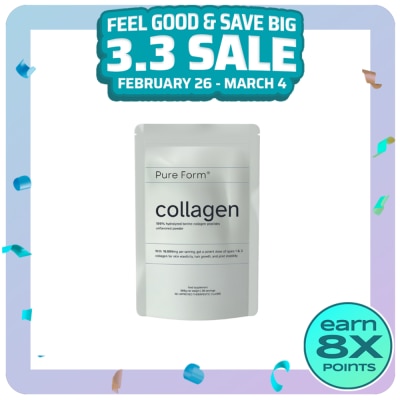 PURE FORM PURE FORM 100% Hydrolyzed Bovine Collagen Peptides Unflavored Powder 150g