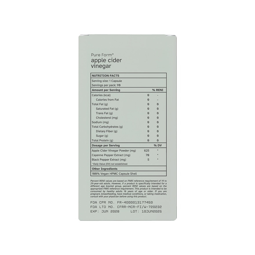 PURE FORM Apple Cider Vinegar Capsule