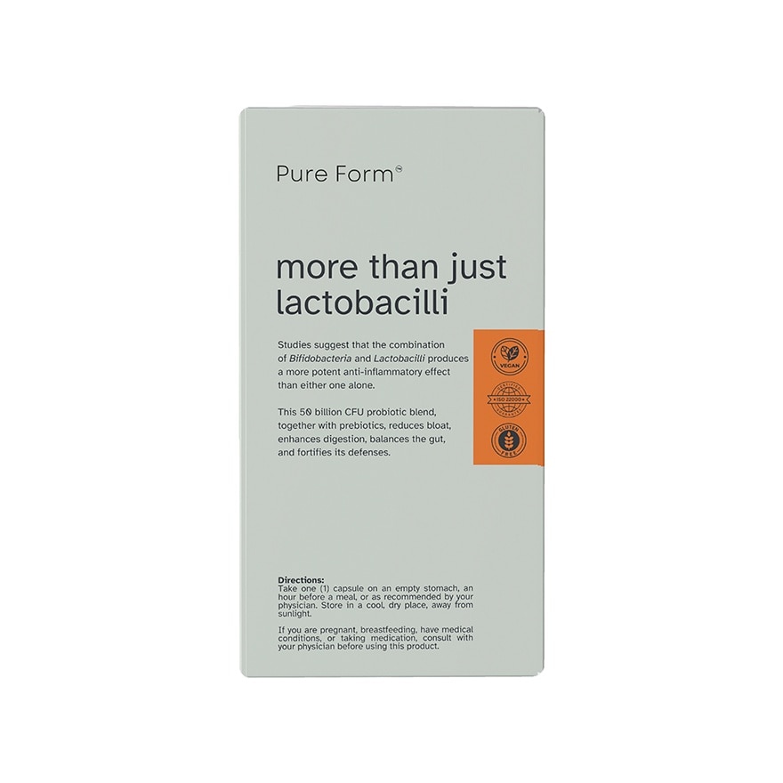 PURE FORM Pre+Probiotic for Gut Health Capsule