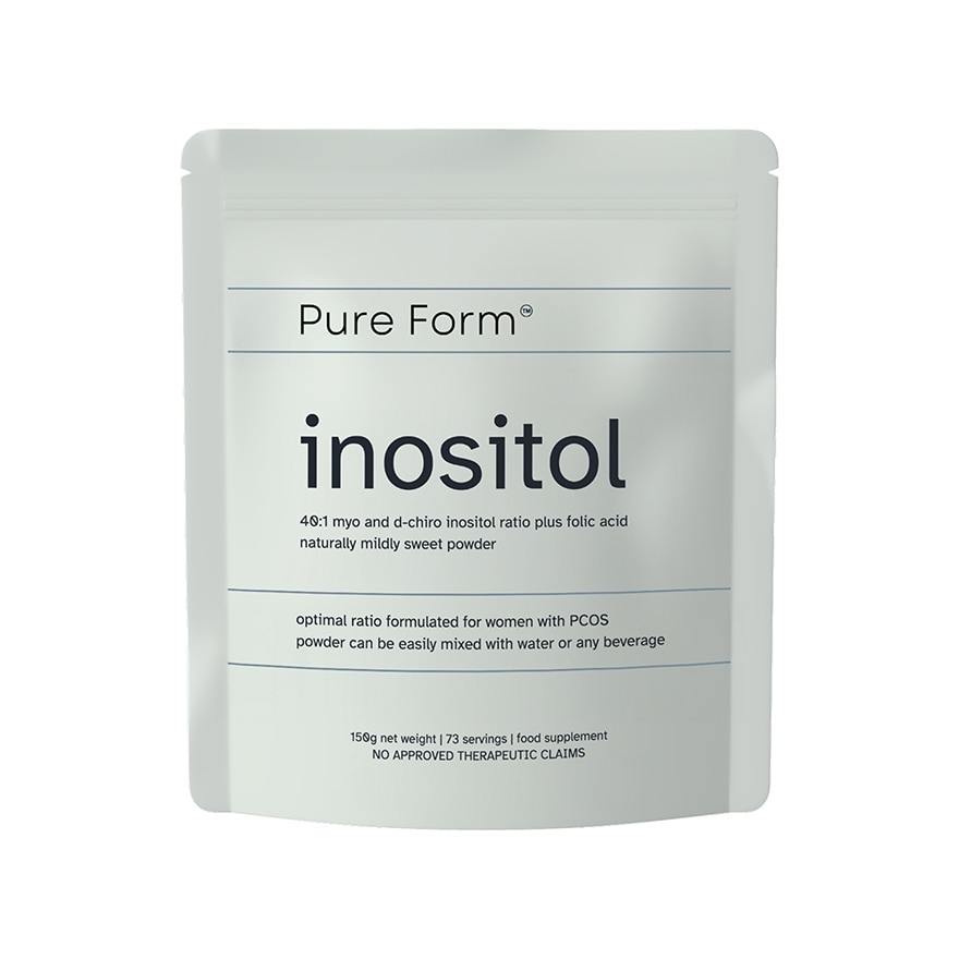 PURE FORM Inositol 40:1 Myo and D-chiro Folic Acid Naturally Mildly Sweet Powder 150g