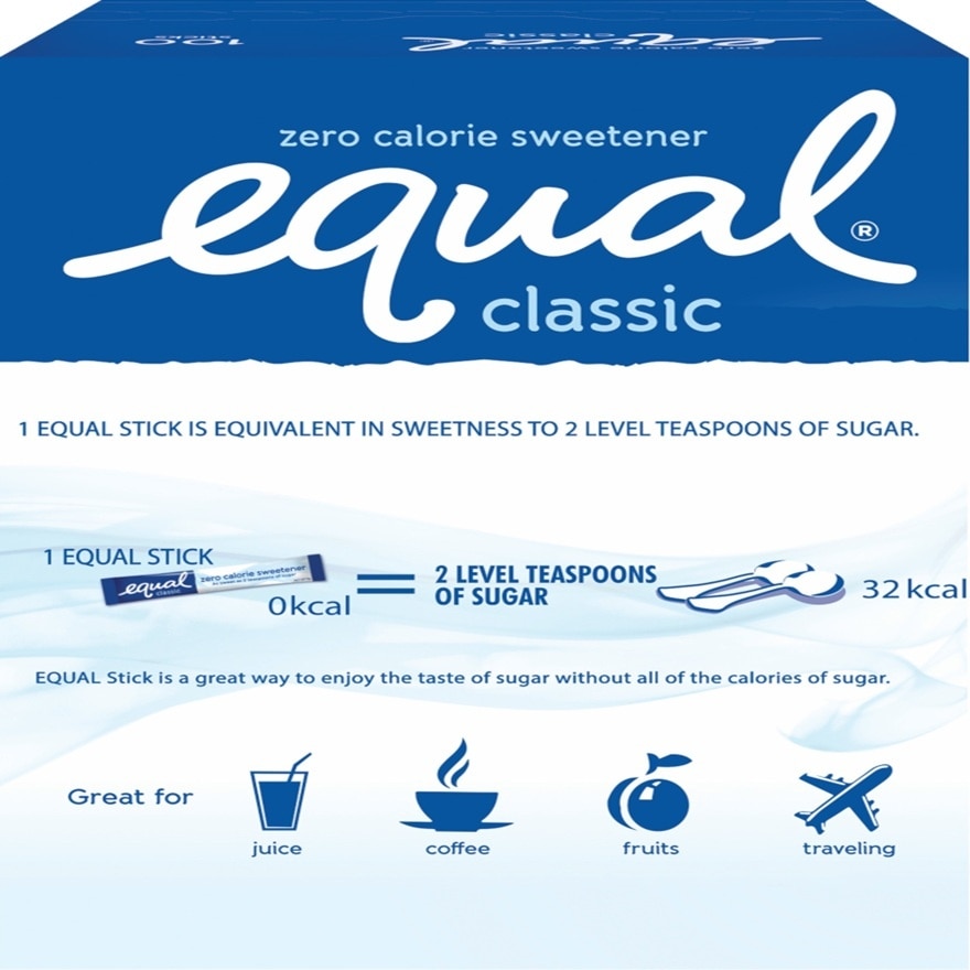 EQUAL Classic Zero Calories Sweetener 100 Sticks x 1g