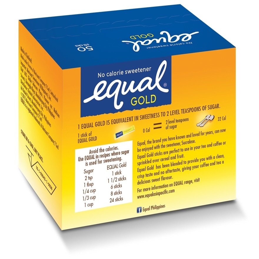 EQUAL Gold No Calories Sweetener 50 Sticks x 40g