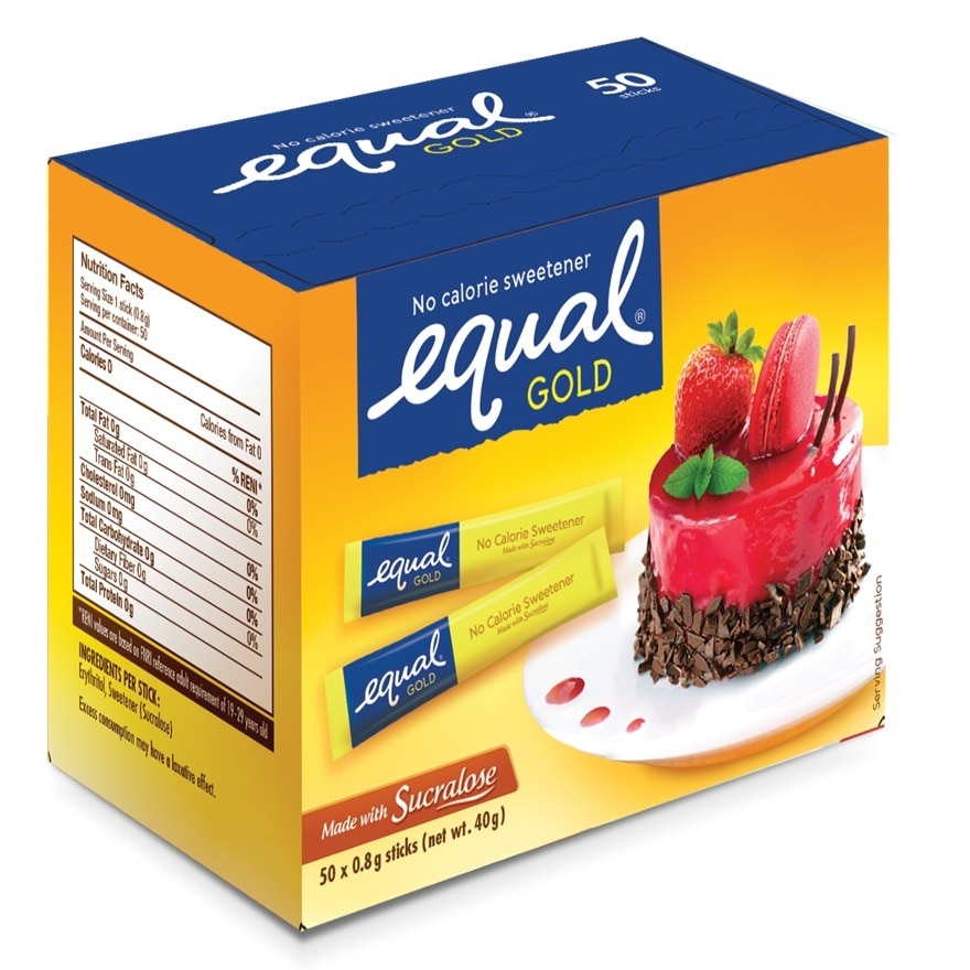 EQUAL Gold No Calories Sweetener 50 Sticks x 40g