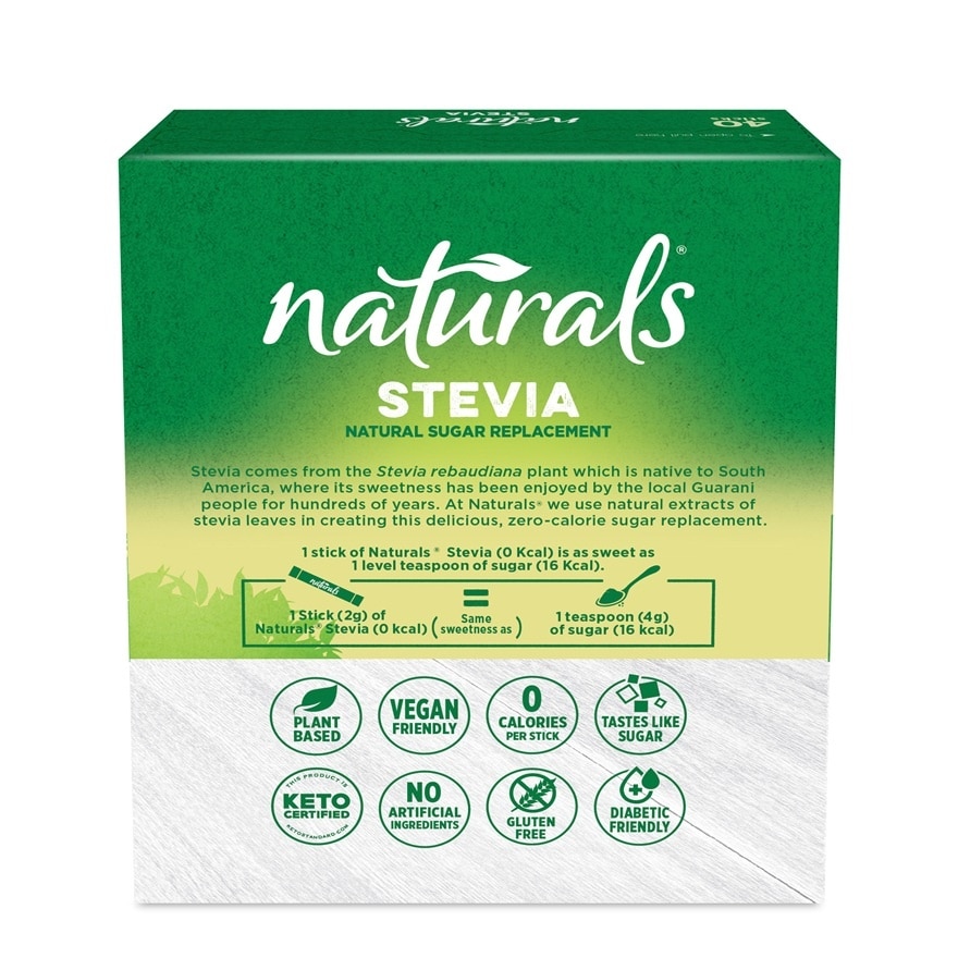 NATURALS STEVIA Sugar Replacement 40 Sticks x 2g