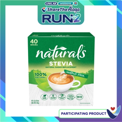 NATURALS STEVIA NATURALS STEVIA Sugar Replacement 40 Sticks x 2g image