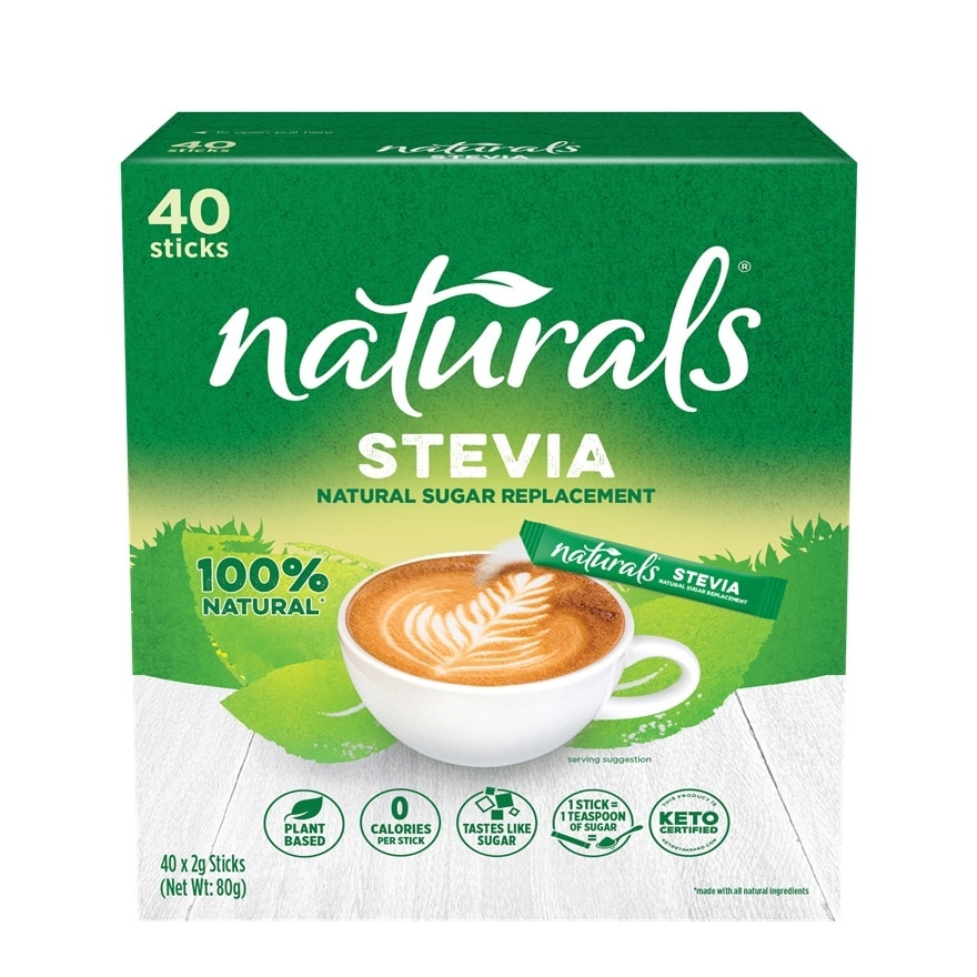 NATURALS STEVIA Sugar Replacement 40 Sticks x 2g