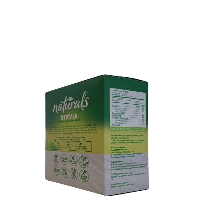 NATURALS STEVIA Sugar Replacement 40 Sticks x 2g