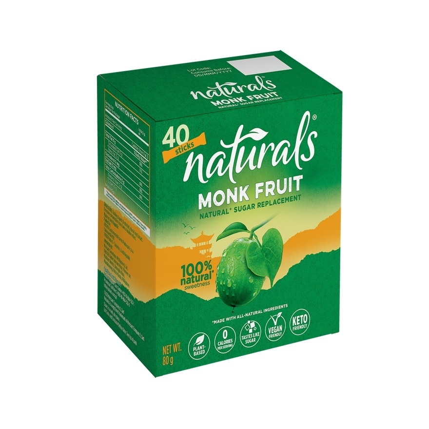 NATURALS STEVIA Monk Fruit 40 Sticks x 80g