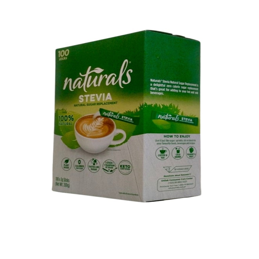 NATURALS STEVIA Sugar Replacement 100 Sticks x 2g