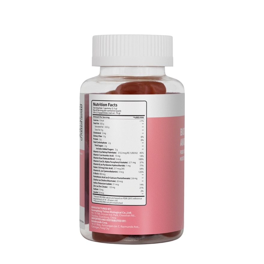 WATSONS Biotin with Vitamins and Minerals Mix Berries 30s Gummies x 2.5g