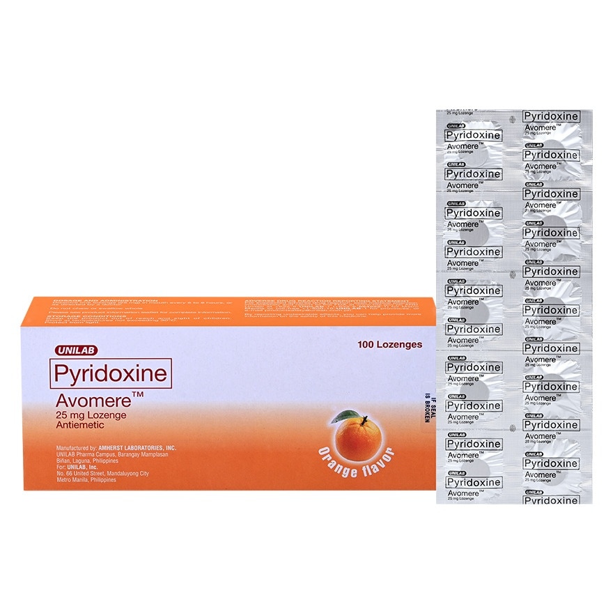 AVOMERE Unilab Pyridoxine Lozenge Antiemetic 25mg Sold Per Piece