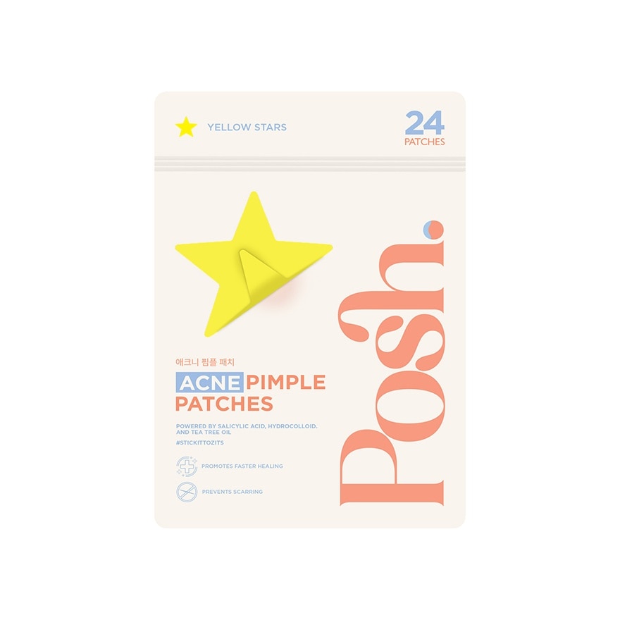 POSH SKIN Acne Pimple Patches Yellow Stars 24 Pieces
