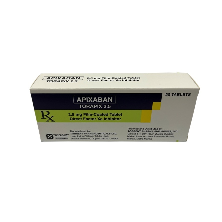 TORAPIX 2.5 Apixaban 2.5mg Film Coated Tablet Sold Per Piece [PRESCRIPTION REQUIRED]