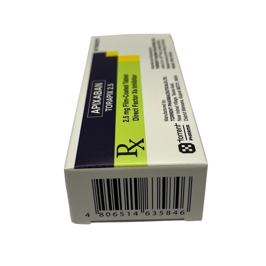 TORAPIX 2.5 Apixaban 2.5mg Film Coated Tablet Sold Per Piece [PRESCRIPTION REQUIRED]