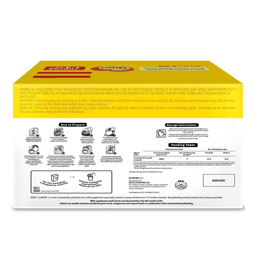 NIDO JR 1 to 3 Years Old 4kg