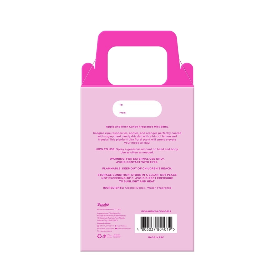 FRESH Scentlab Sanrio Apple and Rock Candy Fragrance Mist wit Charm 88ml