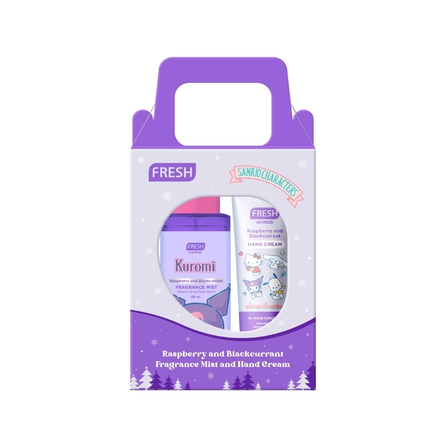 FRESH Kuromi Raspberry and Blackcurrant Fragrance Mist 88ml with Hand Cream 30ml
