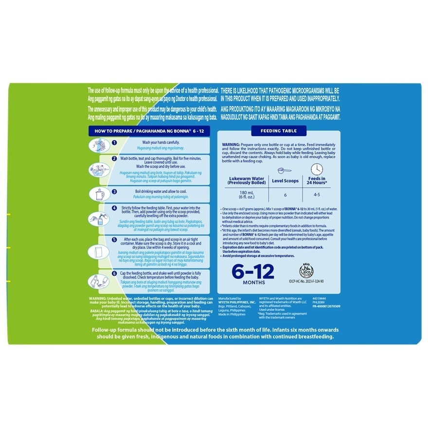 BONNA Follow Up Formula 6-12 Months 2.4kg