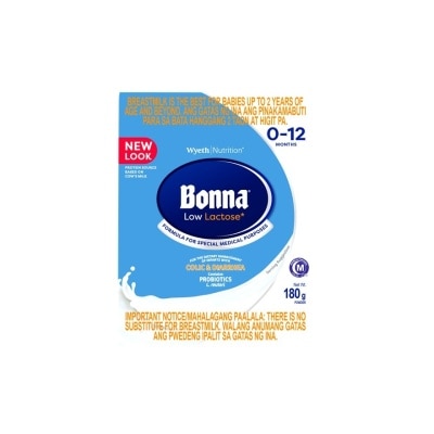 BONNA BONNA Low Lactose 0-12 Months 180g