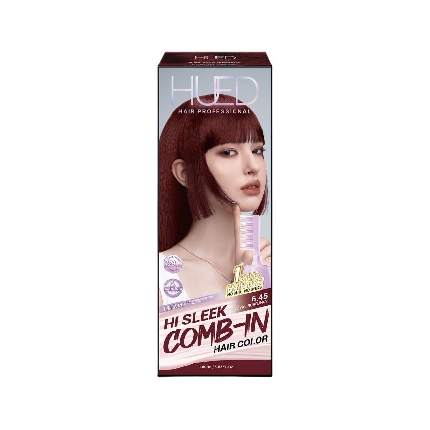 HUED Hi Sleek Comb Haircolor 6.45 Royal Burgundy 160Ml