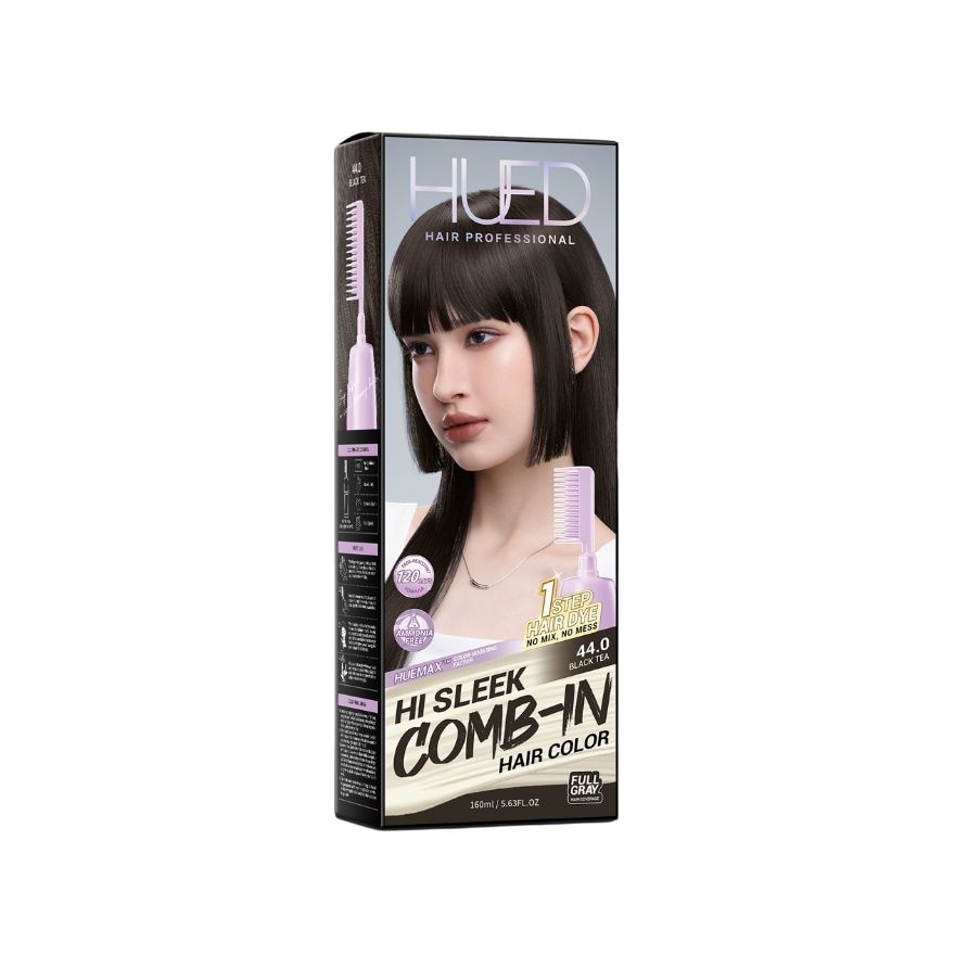 HUED Hi Sleek Comb-In Hair Color - 44.0 Black Tea 160ml