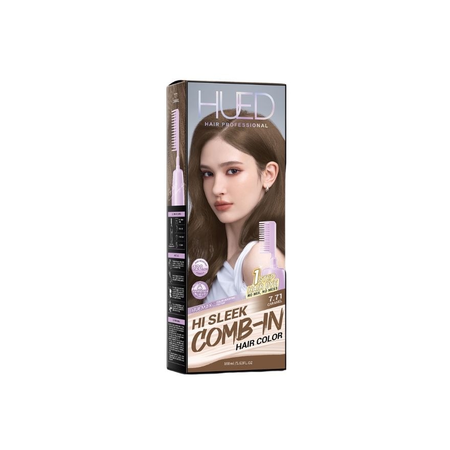 HUED Hi Sleek Comb Hair Color - 7.71 Caramel 160ml