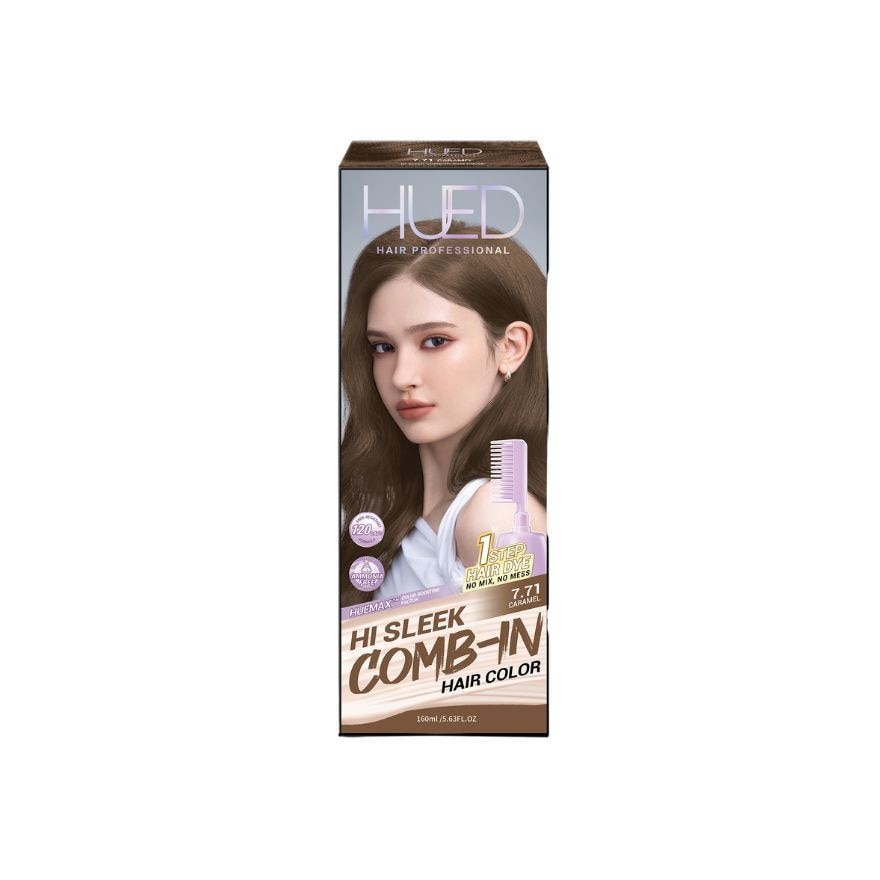 HUED Hi Sleek Comb Hair Color - 7.71 Caramel 160ml