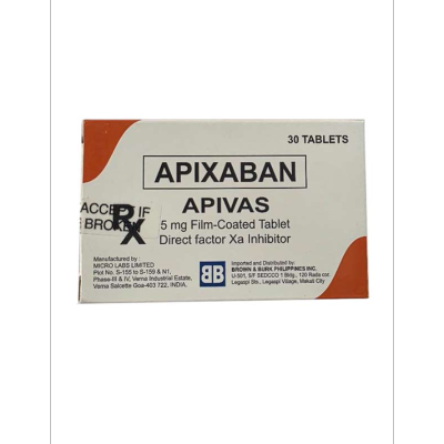 APIVAS APIVAS Apixaban 5mg Film Coated Tablet Sold Per Piece [PRESCRIPTION REQUIRED]