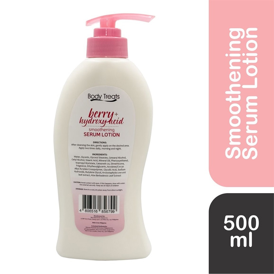 BODY TREATS Berry + Hydroxy Acid Smoothening Serum Lotion 500ml