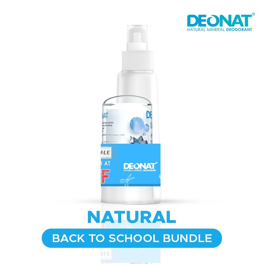 DEONAT Natural Mineral Deodorant Spray & Stick Back to School Bundle 160g