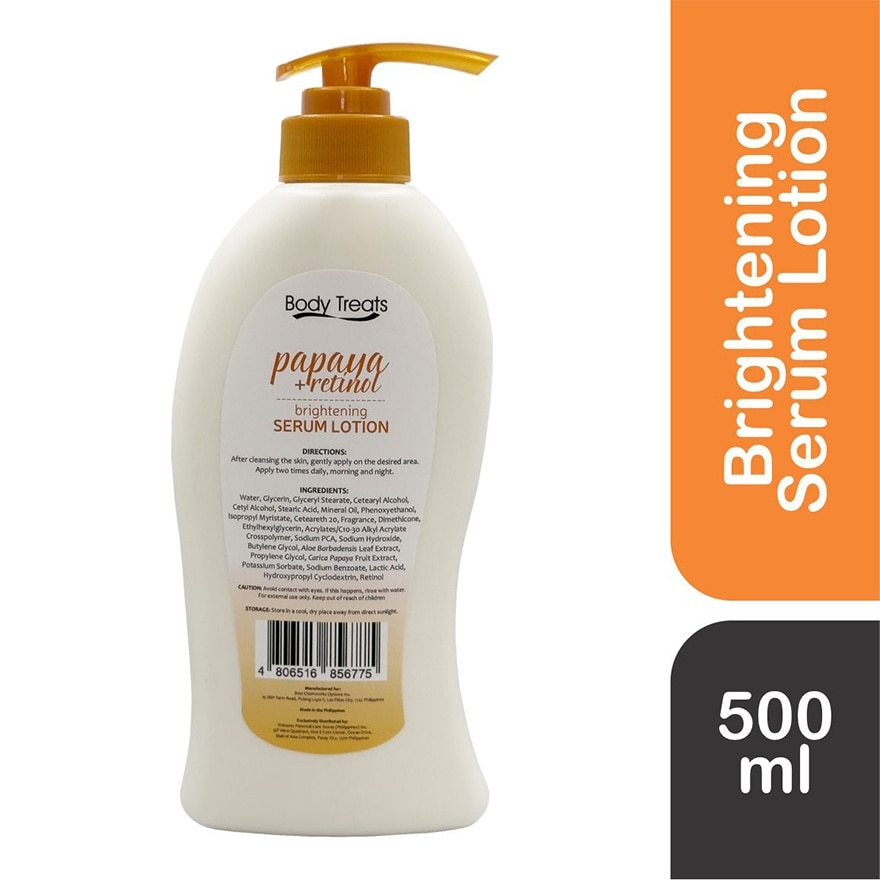 BODY TREATS Papaya + Retinol Brightening Seum Lotion 500ml