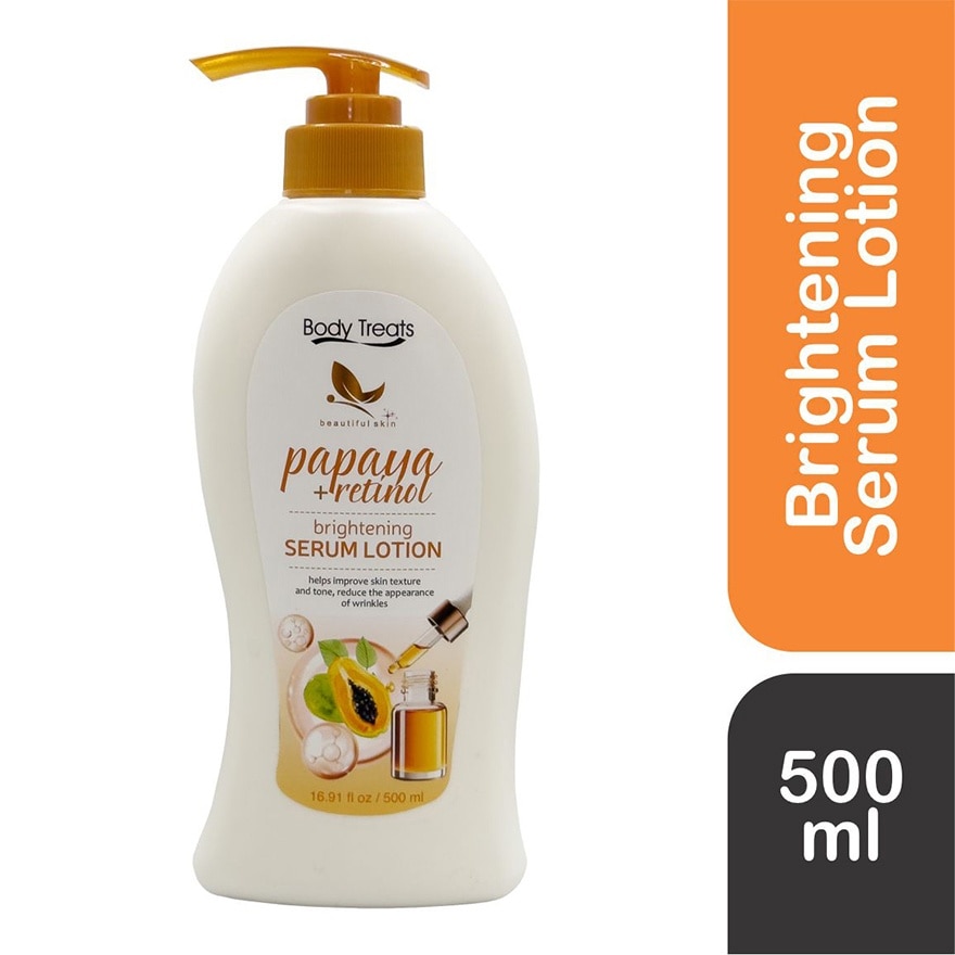 BODY TREATS Papaya + Retinol Brightening Seum Lotion 500ml