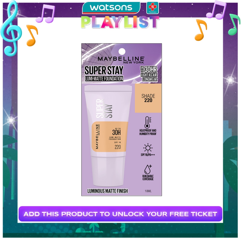 MAYBELLINE Super Stay Lumi-Matte Foundation Tube Shade 220 18ml