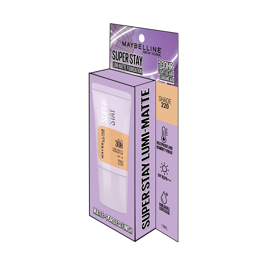MAYBELLINE Super Stay Lumi-Matte Foundation Tube Shade 220 18ml