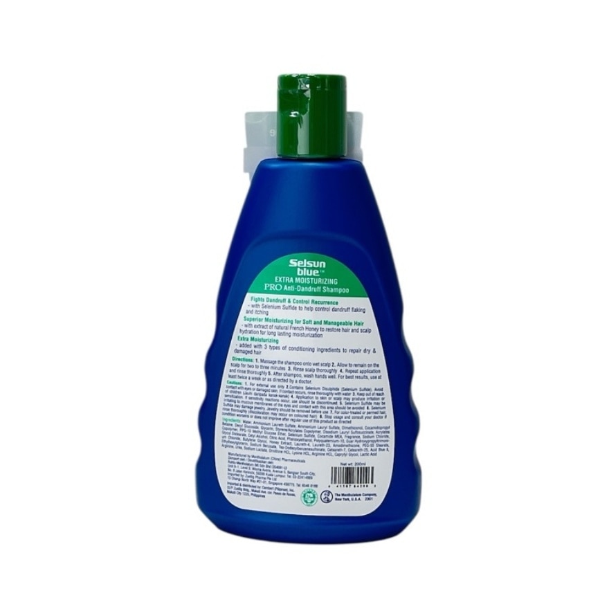 SELSUN BLUE Extra Moisturizing Anti Dandruff Shampoo 200ml