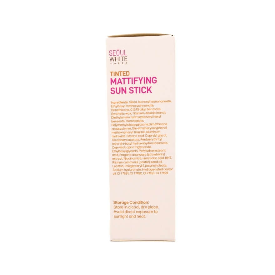 SEOUL WHITE Korea Tinted Mattifying Sun Stick SPF50 UVA/UVB PA++++