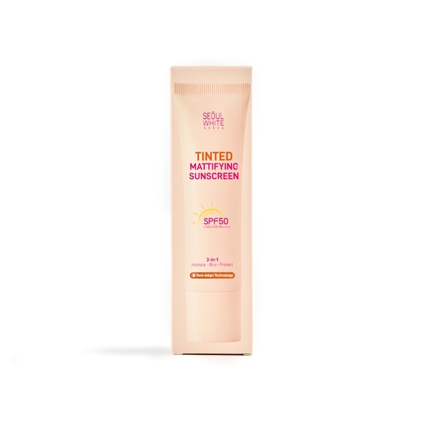 SEOUL WHITE Korea Tinted Mattifying Sunscreen SPF50 UVA UVB PA++++
