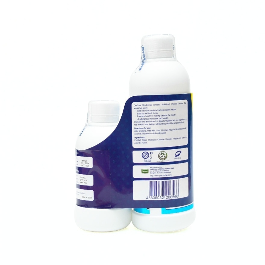 ORACARE Mouthrinse Regular 500ml x 250ml Free Gift Set