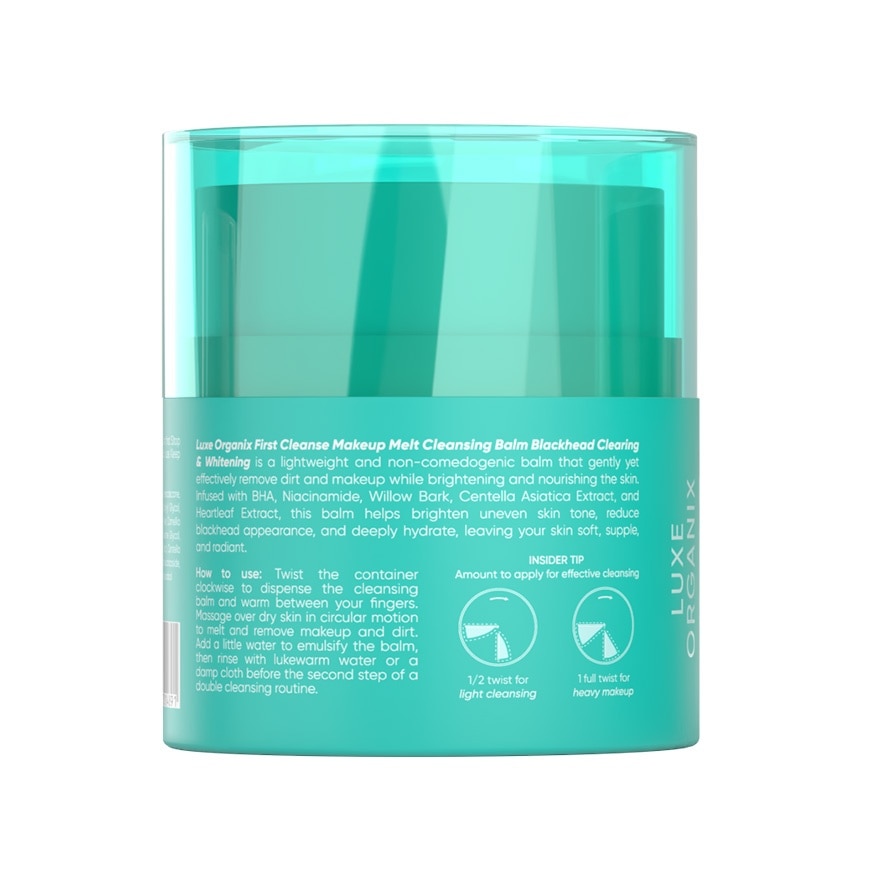 LUXE ORGANIX First Cleanse Blackhead Clearing & Whitening Cleansing Balm 45g