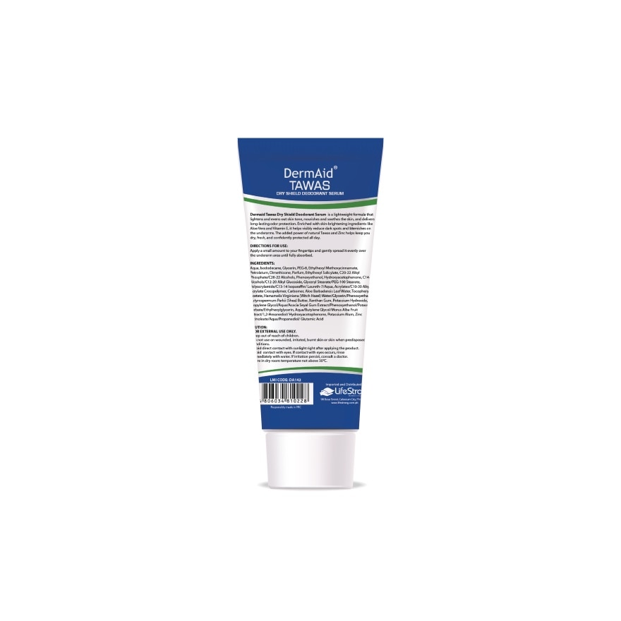 DERMAID Tawas Dry Shield Deodorant Serum Aloe Vera & Vitamin E 60ml