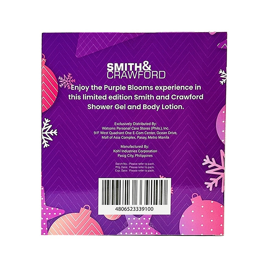 SMITH & CRAWFORD Purple Blooms Shower Gel 200ml and Body Lotion 200ml