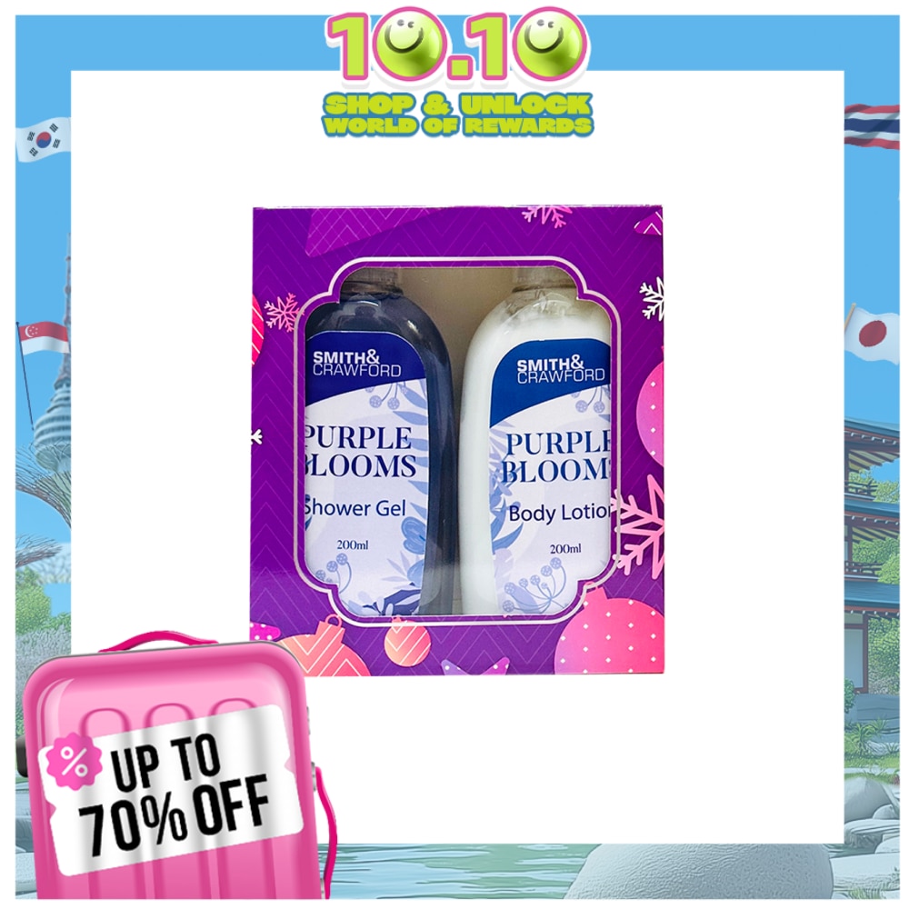 SMITH & CRAWFORD Purple Blooms Shower Gel 200ml and Body Lotion 200ml