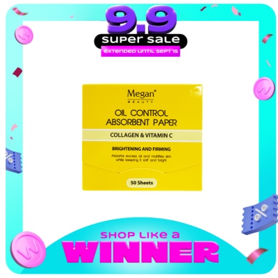 MEGAN - MEGAN BEAUTY Oil Control Absorbent Paper Collagen & Vitamin C Brightening and Firming 50 Sheets image