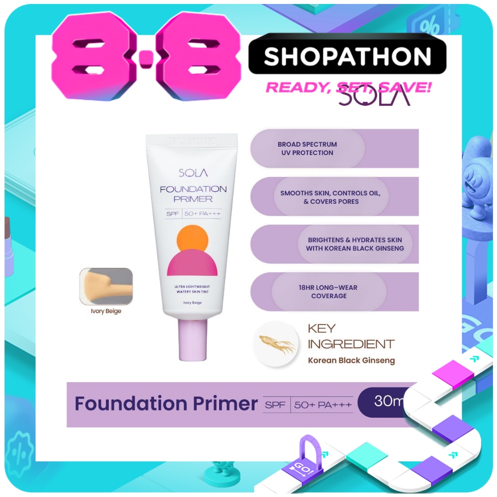 SOLA Foundation Primer Ivory Beige SPF50 PA+++ 30ml image