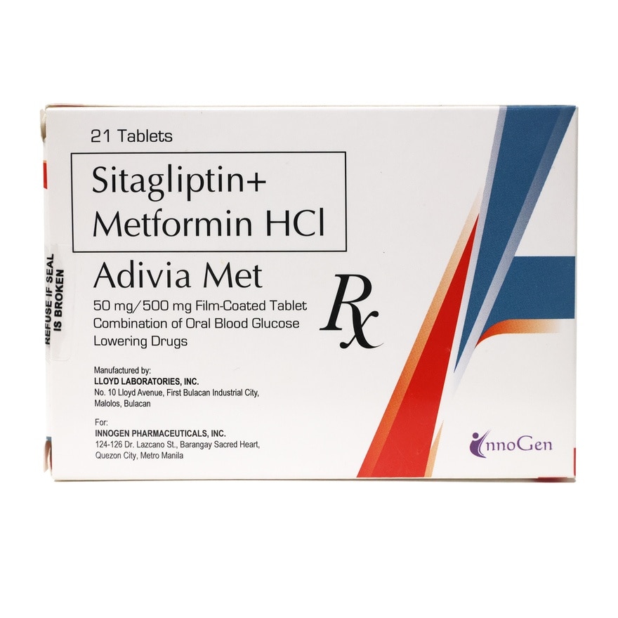 ADIVIA MET 50mg/500mg Film Coated Tablet Sold Per Piece [PRESCRIPTION REQUIRED]