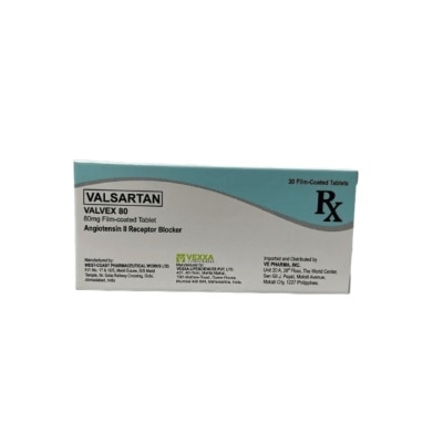 VALVEX VALVEX 80 Valsartan 80mg Film Coated Tablet Sold Per Piece [PRESCRIPTION REQUIRED]