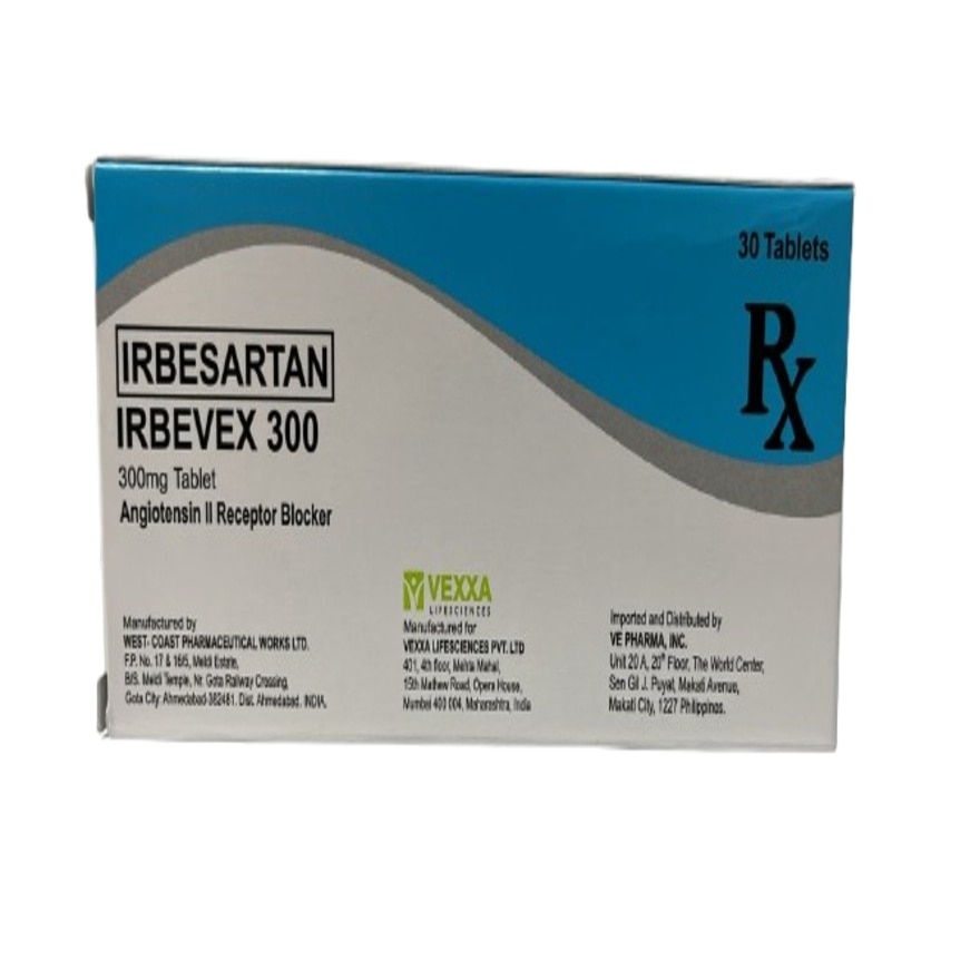 IRBEVEX 300 Irbesartan 300mg Tablet Sold Per Piece [PRESCRIPTION REQUIRED]