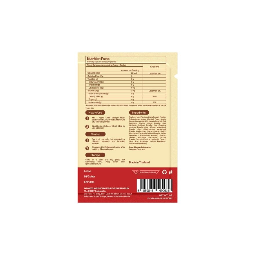 TRIZIE Apple Cider Vinegar Fiber 10g