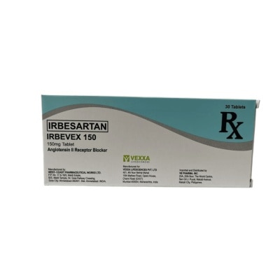 IRBEVEX IRBEVEX 150 Irbesartan 150mg Tablet Sold Per Piece [PRESCRIPTION REQUIRED]